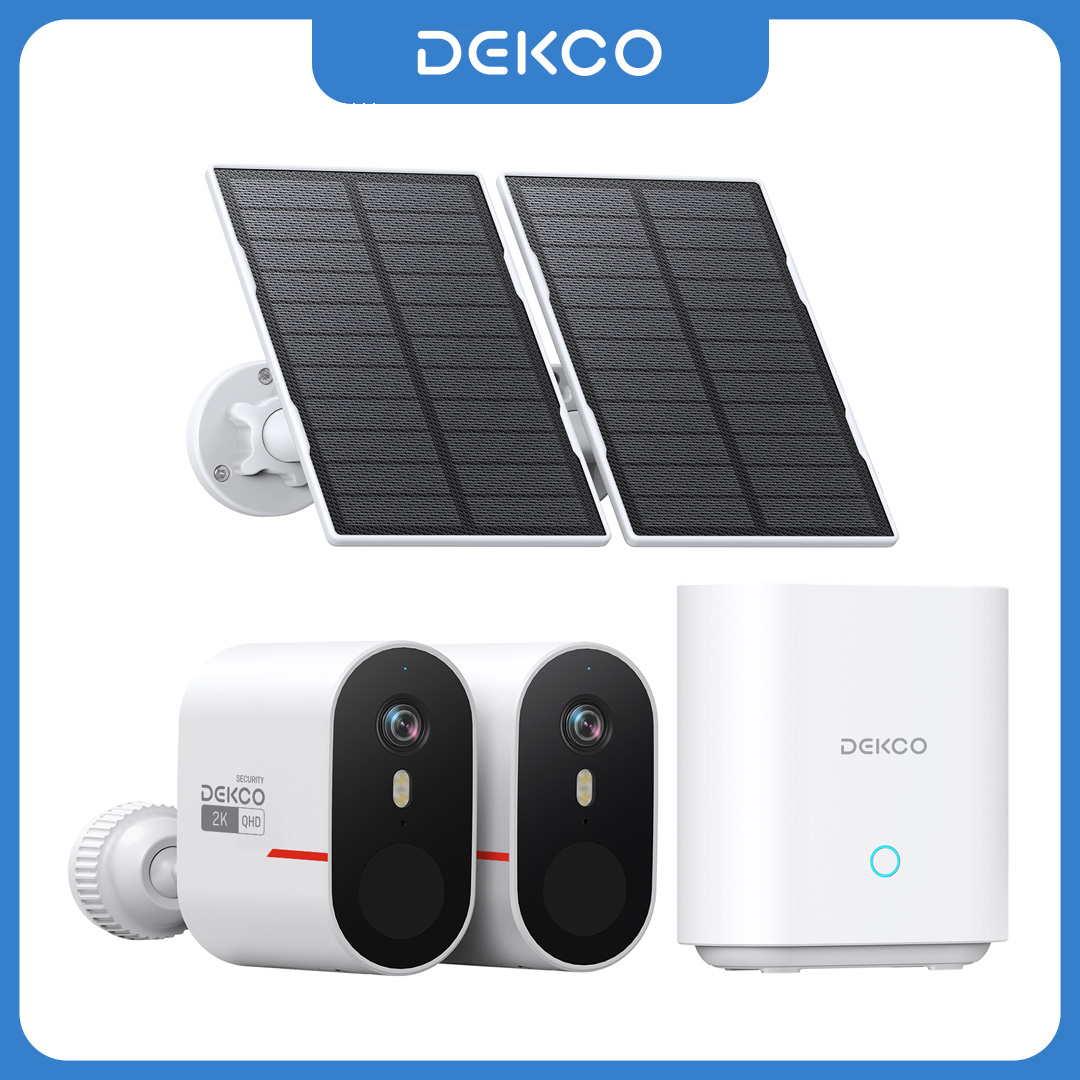 Home Security No Wifi - Dekco 3MP WiFi Solar Camera System