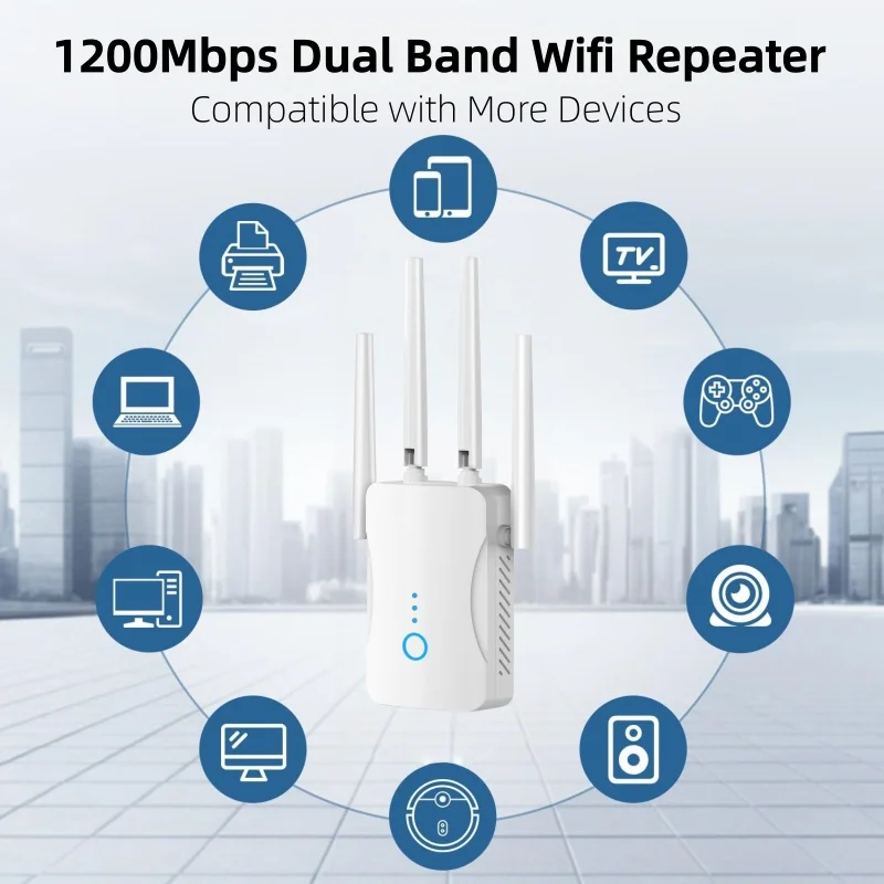 Home Security No Wifi - 1200Mbps Dual Band WiFi Repeater Wireless