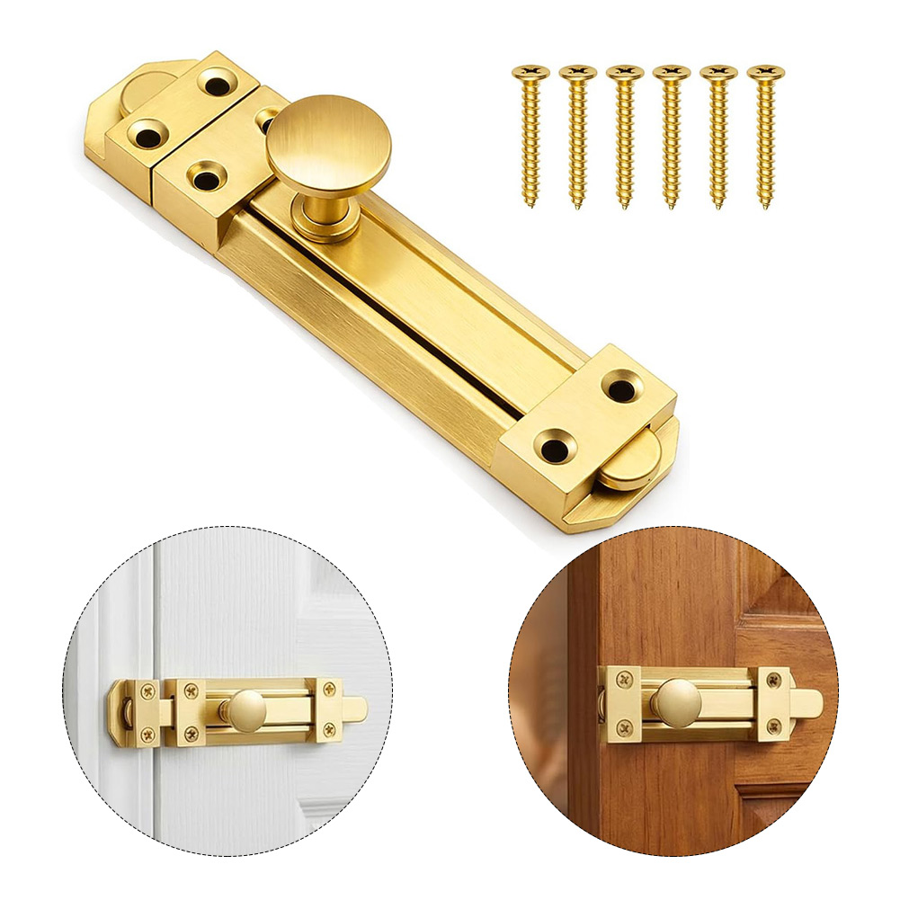 Home Security For Doors - 5 Inch Solid Brass Sliding Door