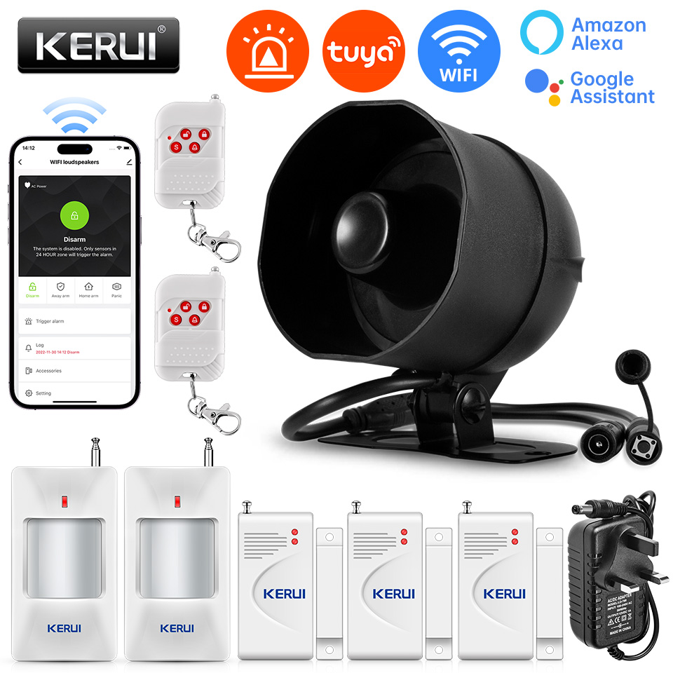 Home Security No Wifi - KERUI 120db Siren Alarm System WiFi