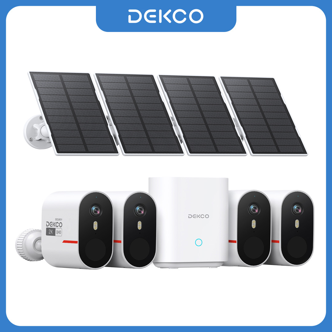 Home Security Cameras Wireless - Dekco 3MP WiFi Solar Camera System