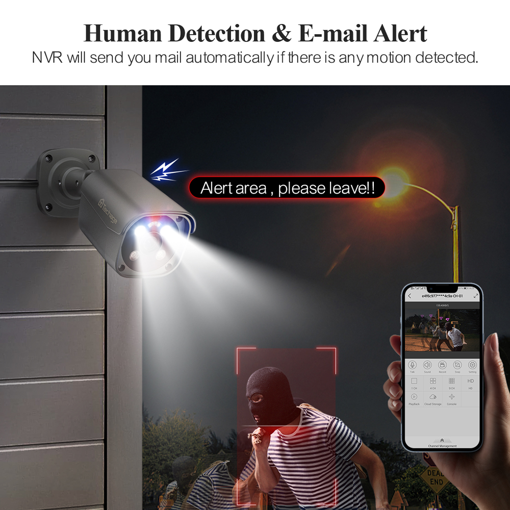 Techage H.265 8CH 5MP 8MP 4K P - Home Security Monitoring System recension och pris