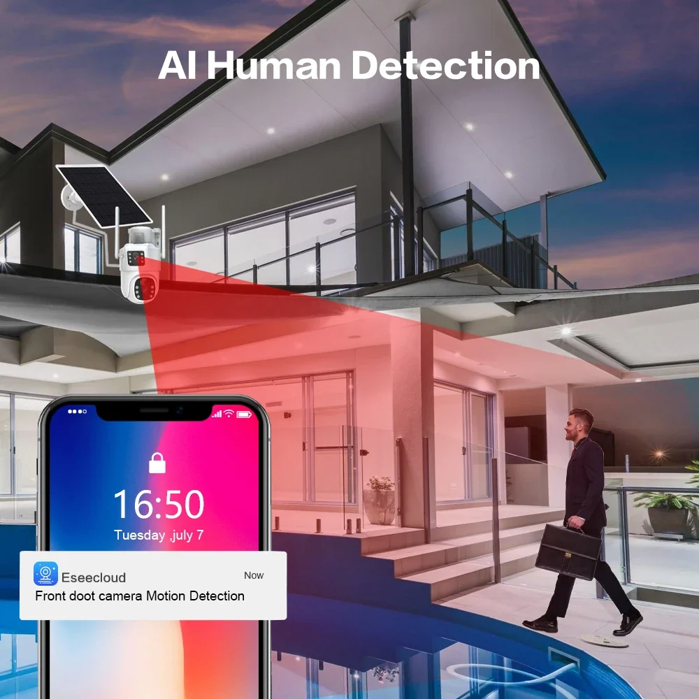 4K 8MP Dual Lens Wifi Solar CC - Home Security Monitoring System recension och pris