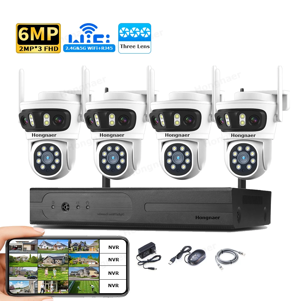 2026 Hongnaer 6MP 4CH 3 Lens 2 - Home Security Wireless recension och pris