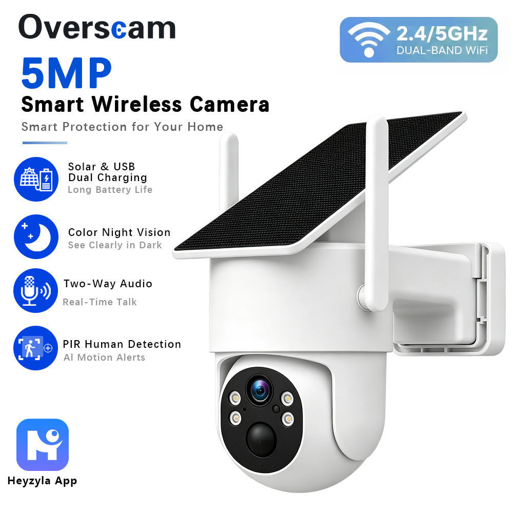 5MP Solar Powered PTZ Camera F - Home Security Cameras Wireless recension och pris