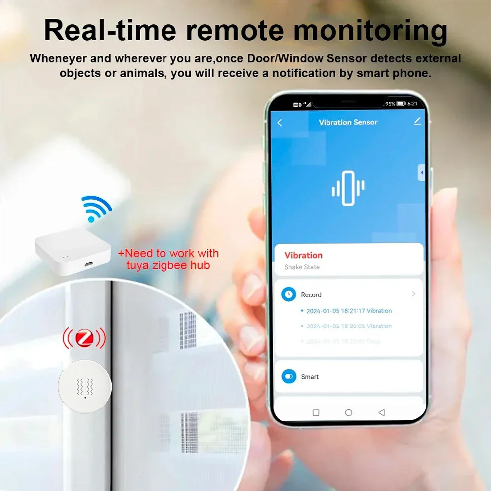Tuya ZigBee Smart Vibration &  - Home Security Monitoring System recension och pris