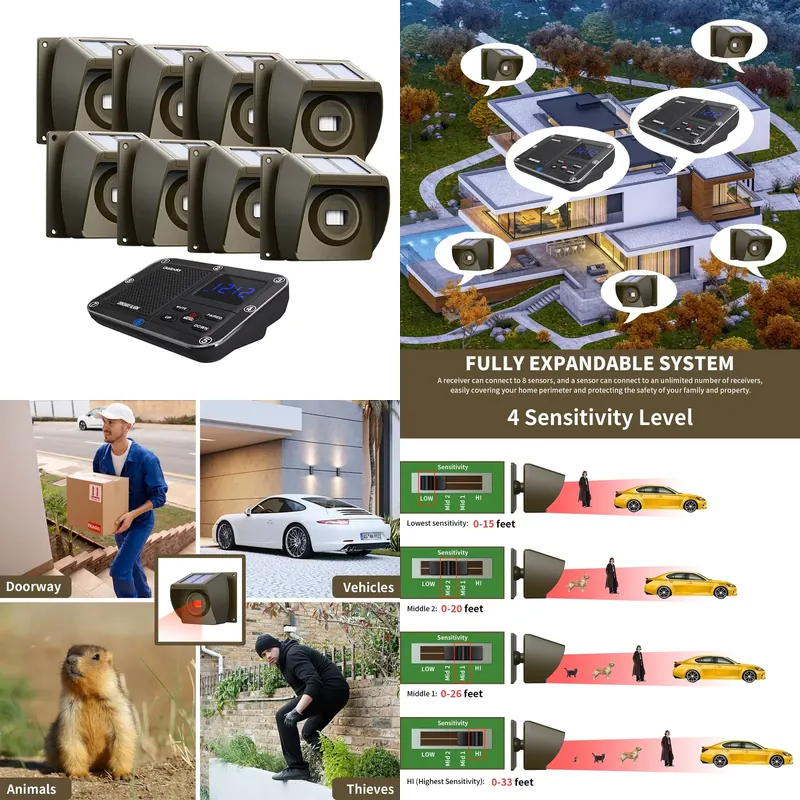Outdoor Solar - Powered Wirele - Home Security Wireless recension och pris