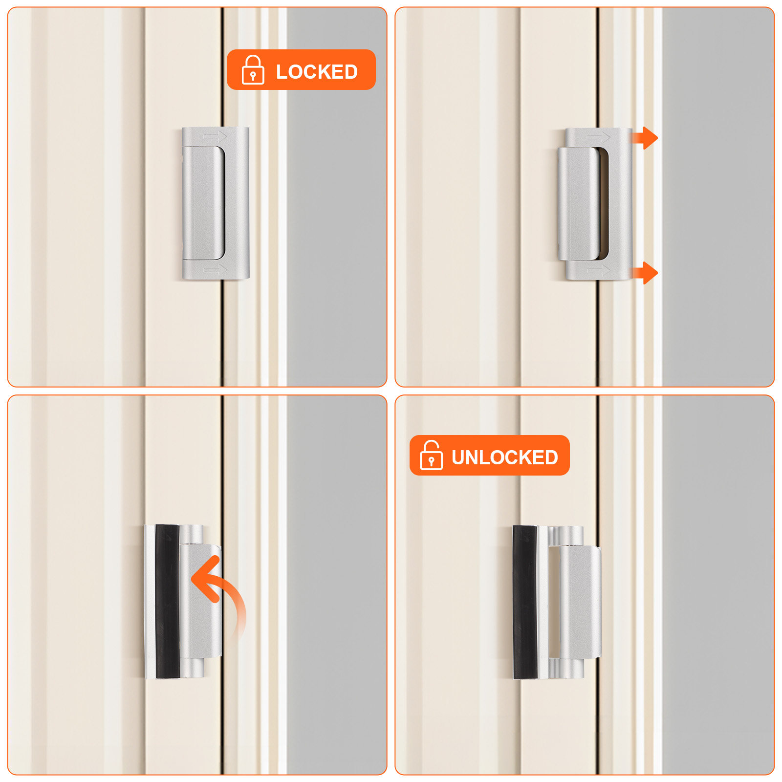 2Pcs Aluminum Alloy Safety Loc - Home Security Door Reinforcement Lock recension och pris