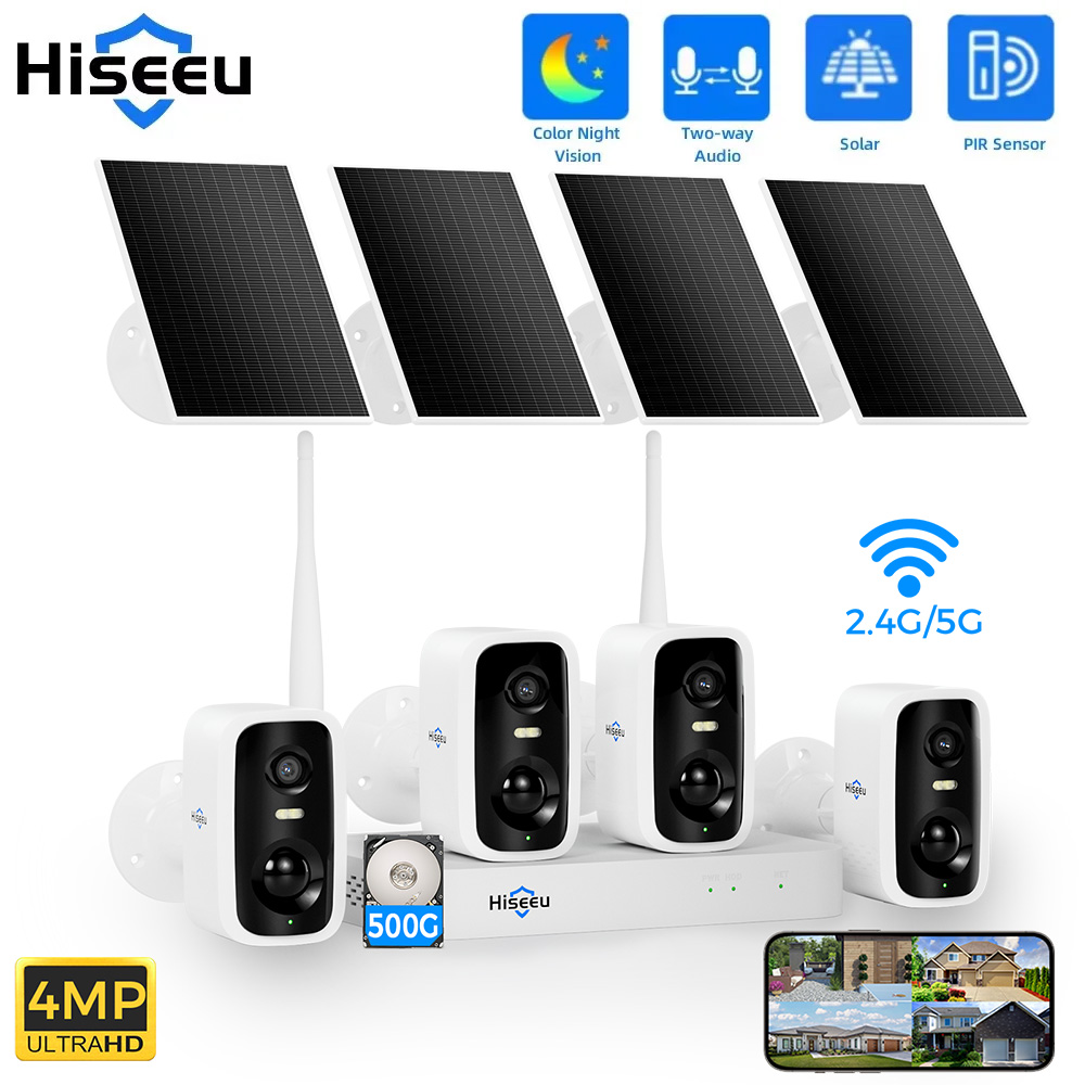 Hiseeu 10CH NVR 4MP WiFi Solar - Home Security Monitoring System recension och pris