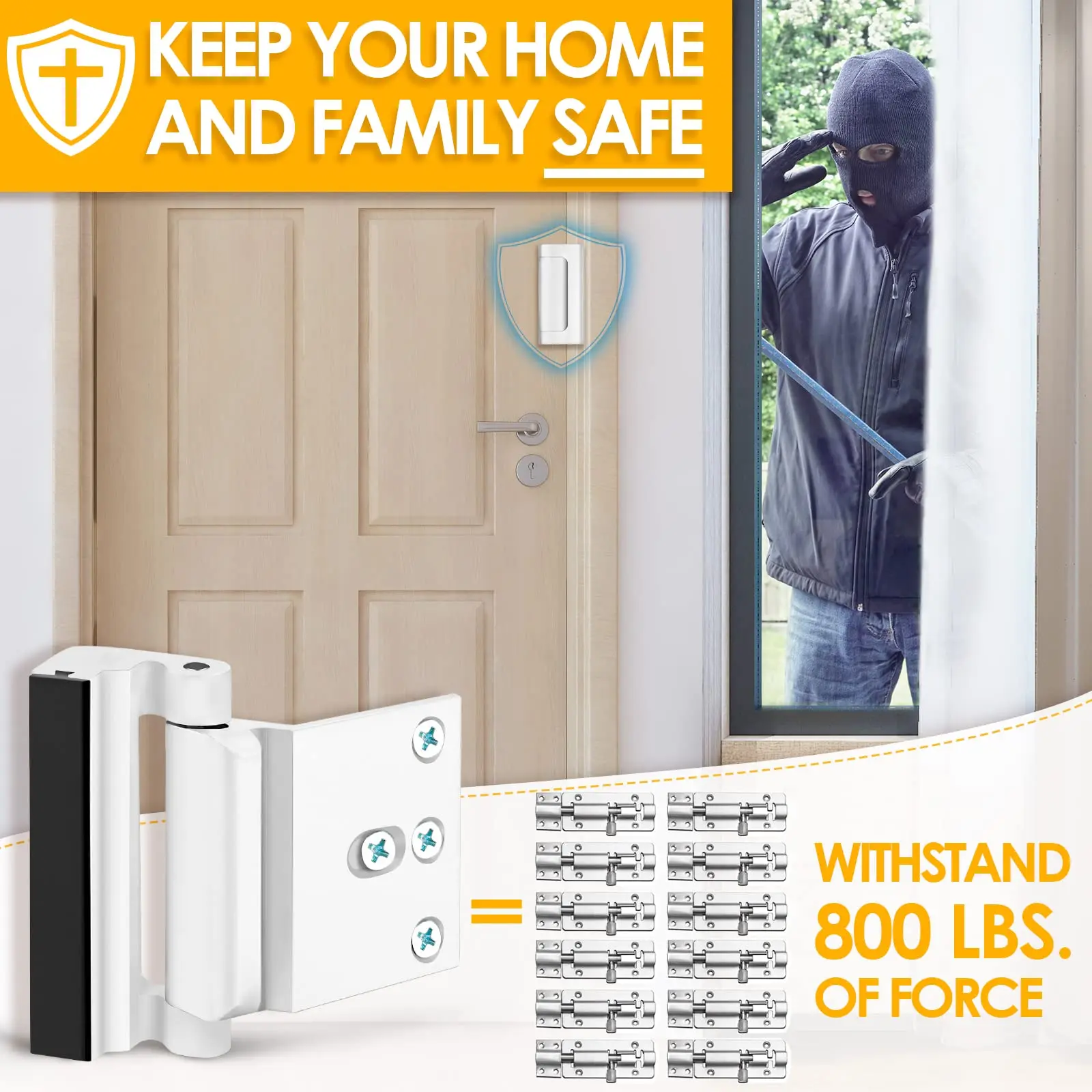 New Home Security Door Lock Al - Home Security Door Reinforcement Lock recension och pris