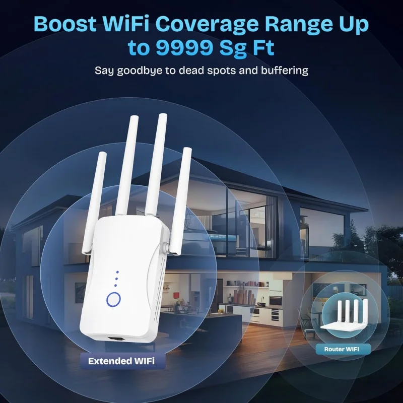2.4G/5GHz Dual Band WiFi Repea - Home Security No Wifi recension och pris