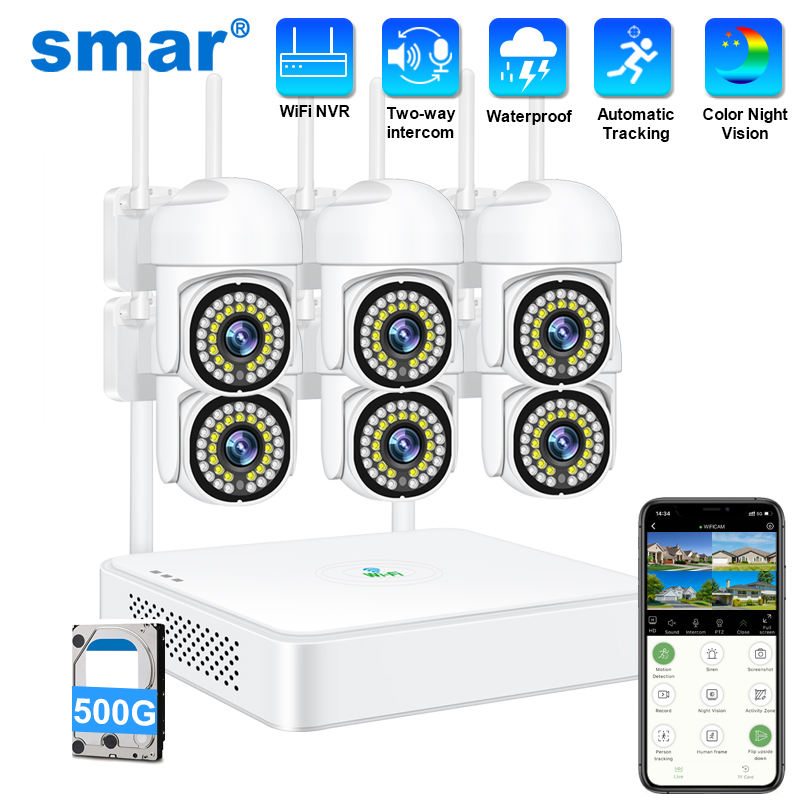 Smar 3MP Wireless CCTV Securit - Home Security No Wifi recension och pris